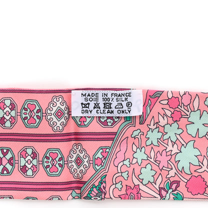 Hermes Silk Tapis Persans Twilly Rose Vert De Eau Creme 3 of 4
