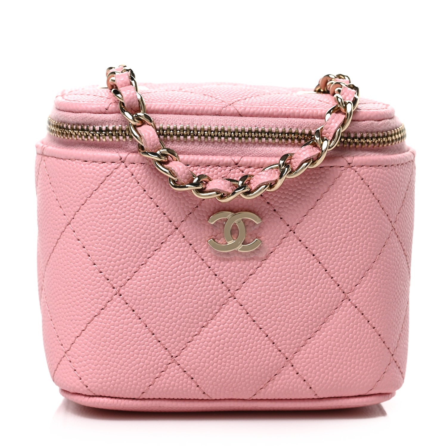 Chanel Caviar Quilted Mini Vanity Case With Chain Light Pink 1 of 9