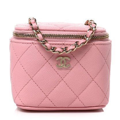Chanel Caviar Quilted Mini Vanity Case With Chain Light Pink 1 of 9
