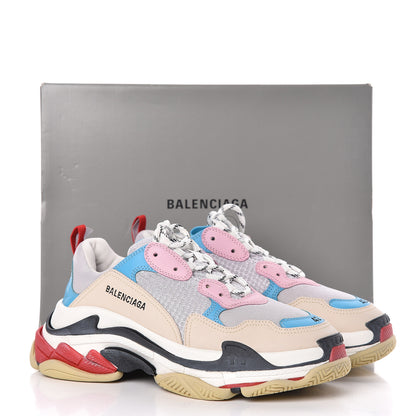 Balenciaga Fabric Mesh Womens Triple S Sneakers 42 White Blue Pink 8 of 8