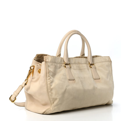 Prada Tessuto Nylon Saffiano Satchel Talco 2 of 5