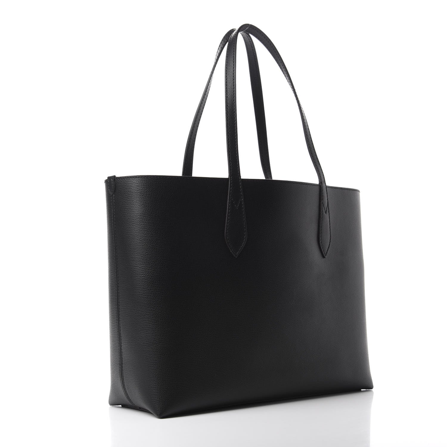 Burberry Grainy Calfskin Haymarket Check Medium Reversible Tote Black 3 of 16