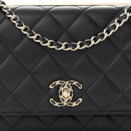 Chanel Lambskin Quilted Trendy CC Wallet On Chain WOC Black 9 of 12