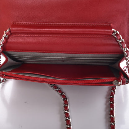 Chanel Patent Quilted Brilliant Wallet On Chain WOC Red 5 of 9