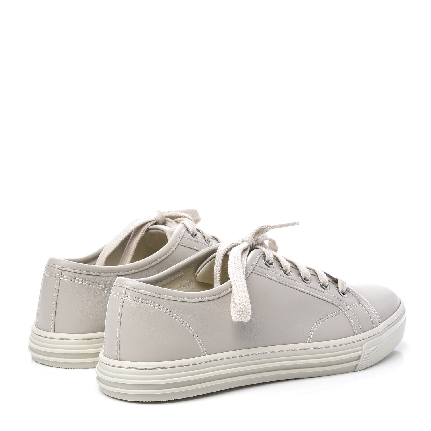Gucci Calfskin Miro Soft Womens Lace Up Sneakers 35 Mystic White 4 of 11