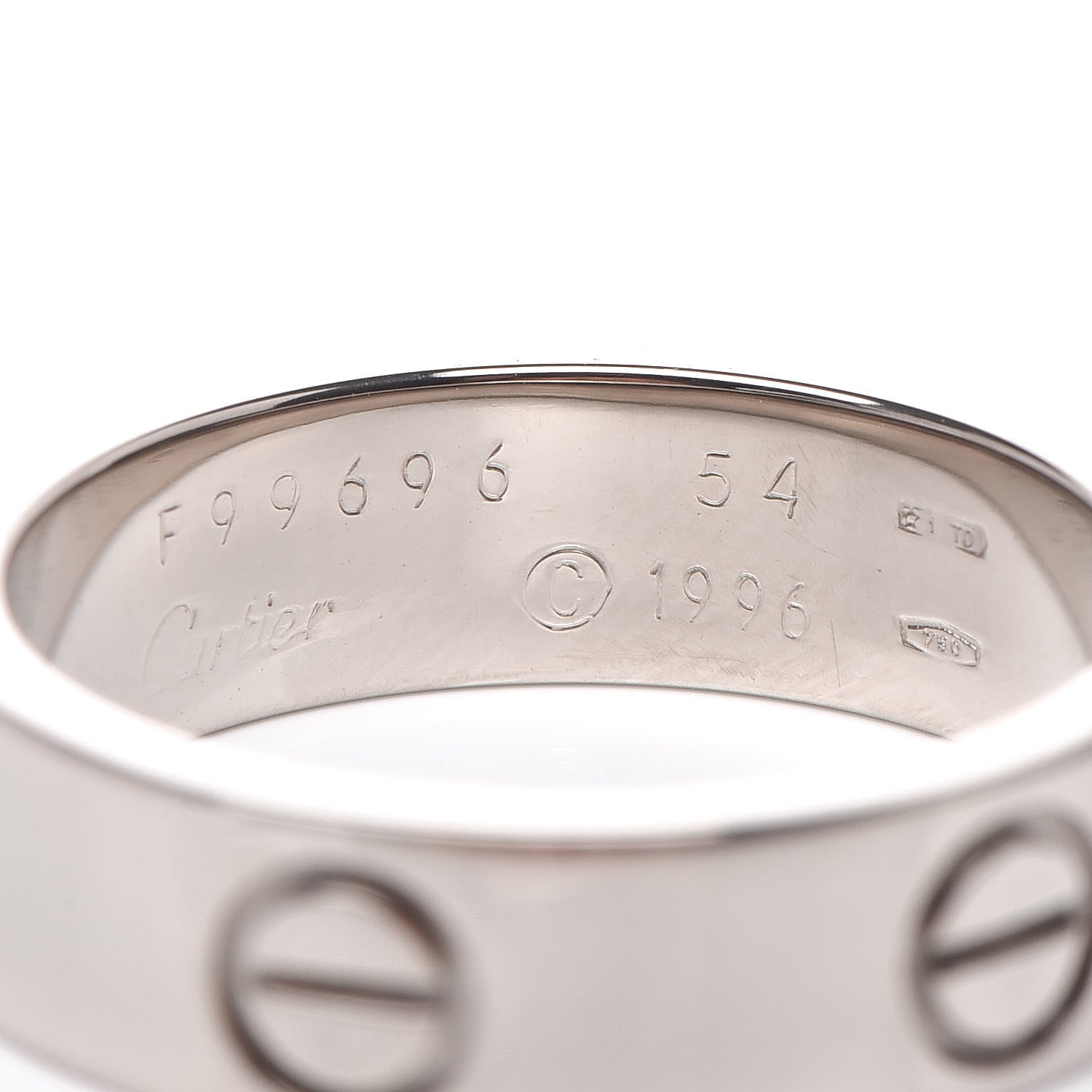 Cartier 18K White Gold 5.5mm LOVE Ring 54 6.75 4 of 4