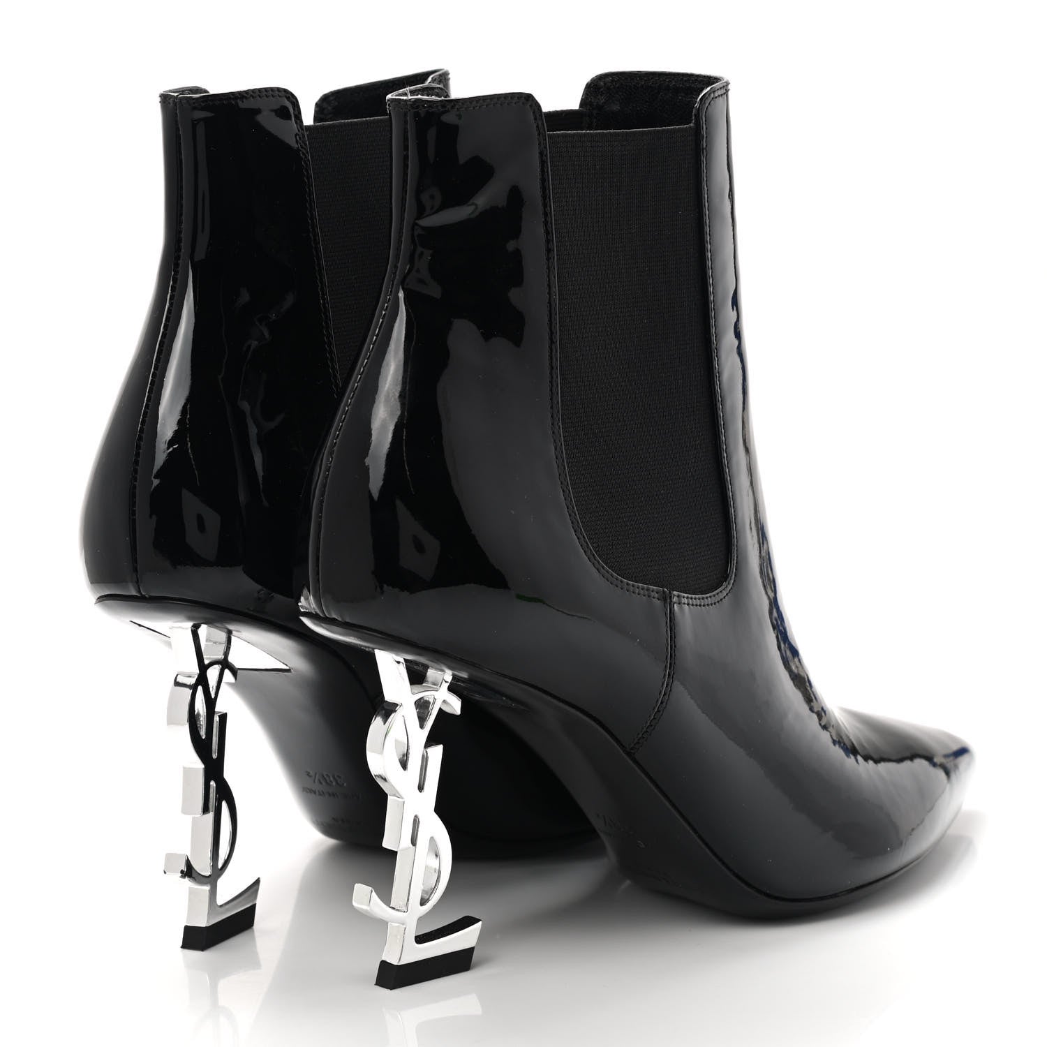 Saint Laurent Patent Opyum Booties 38.5 Black 4 of 8