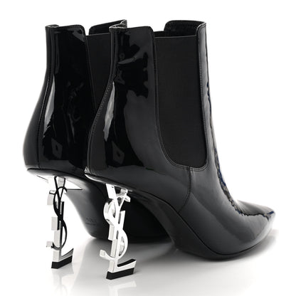 Saint Laurent Patent Opyum Booties 38.5 Black 4 of 8