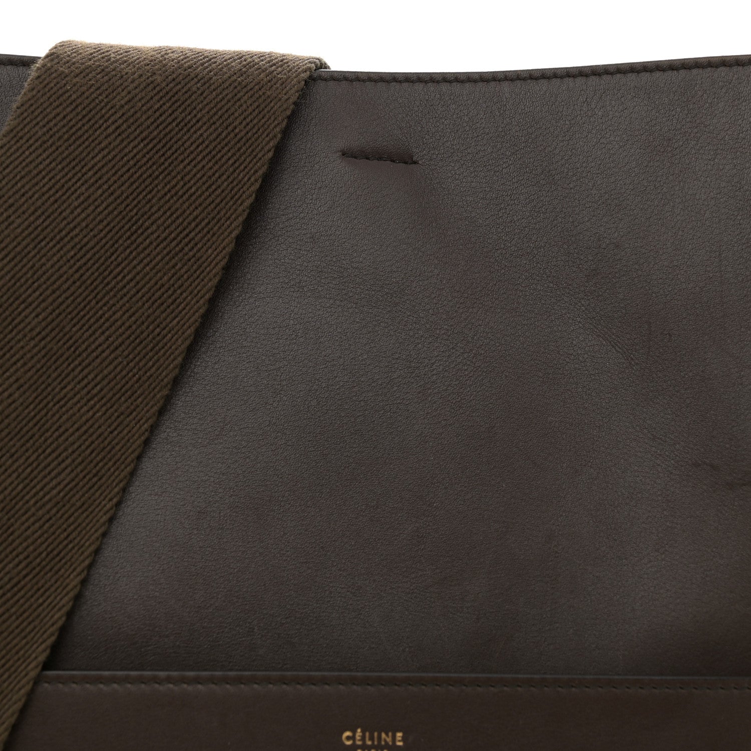 Celine Supersoft Calfskin Sangle Bucket Bag Wood 8 of 14