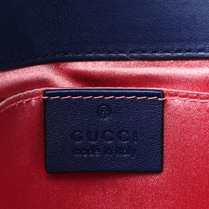 Gucci Velvet Matelasse Embroidered Mini GG Marmont Shoulder Bag Cobalt Blue 6 of 10