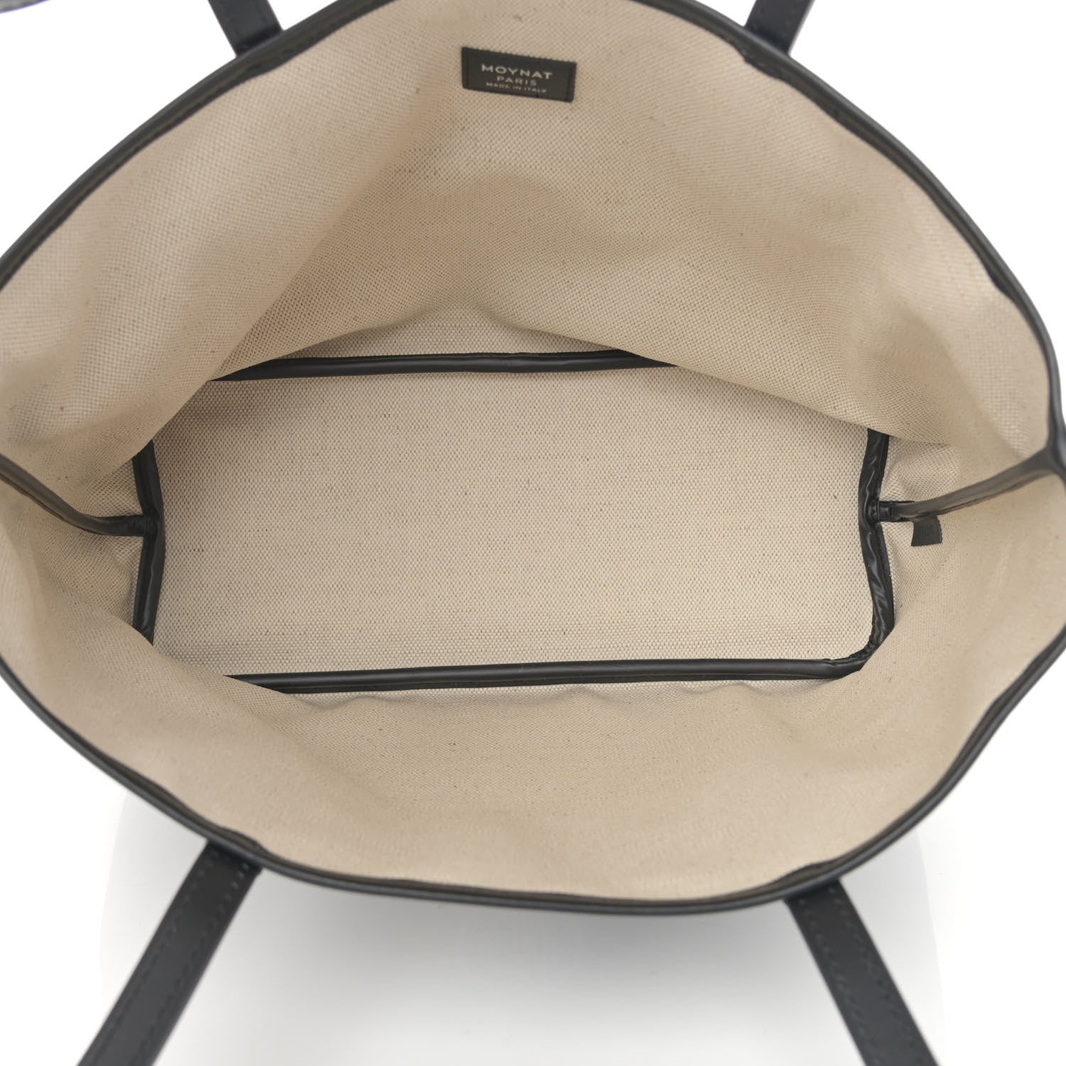 Moynat Grained Calfskin Canvas 1920 Oh! Tote Ruban PM Carbon Silver 4 of 11