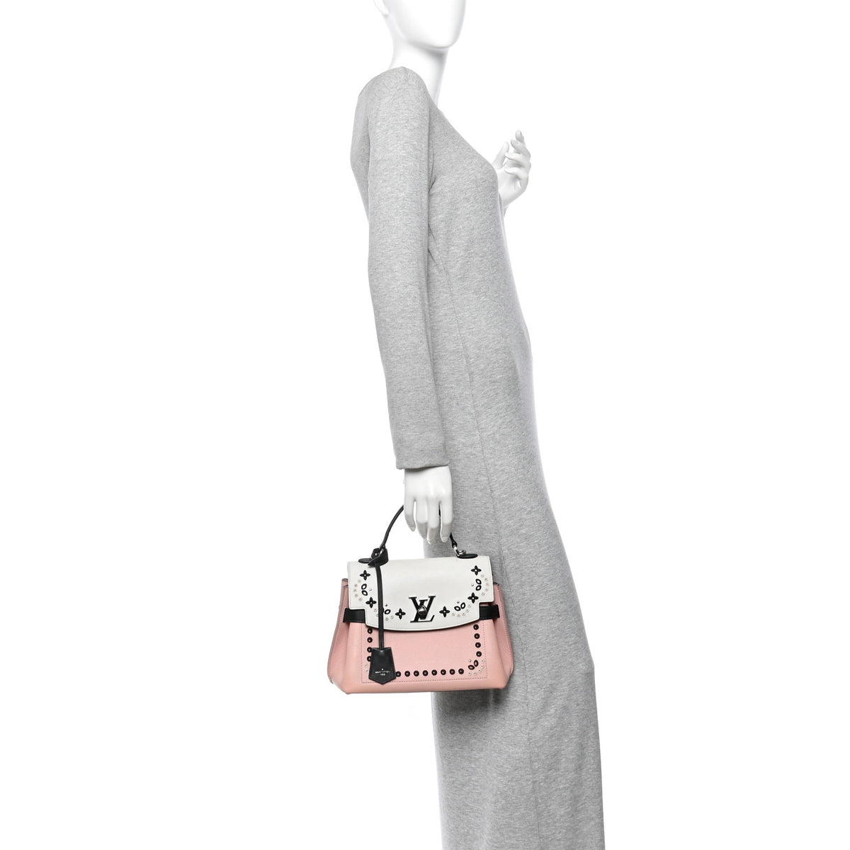 Louis Vuitton Soft Calfskin Embroidered Lockme Ever BB Rose Pink Snow White Black 2 of 11