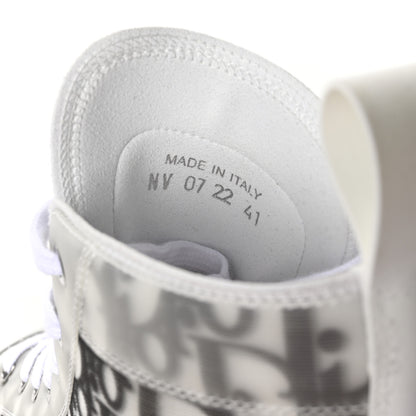 Christian Dior Technical Canvas Oblique B23 High Top Sneakers 41 White Black 7 of 8
