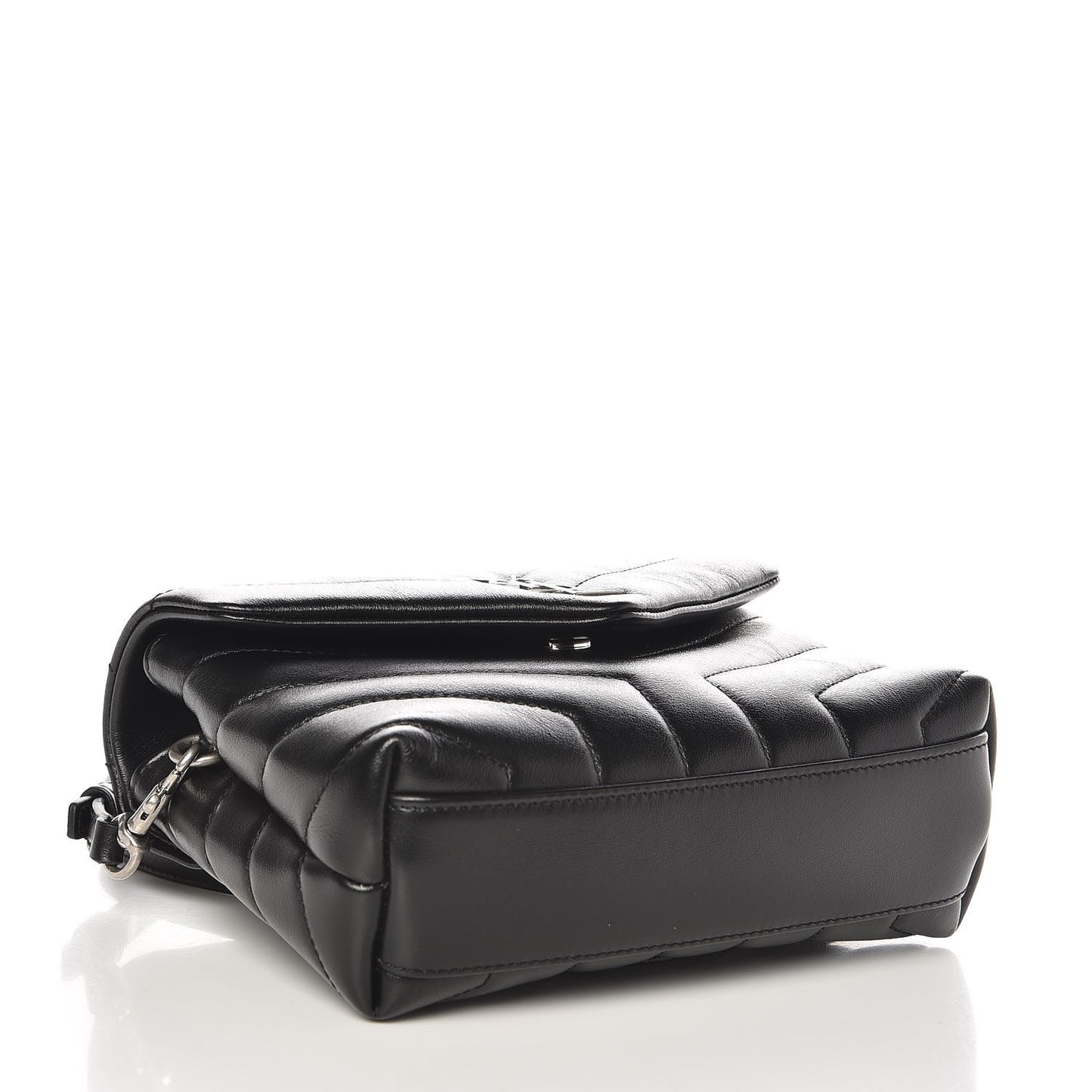 Calfskin Y Quilted Monogram Toy Loulou Crossbody Bag Black