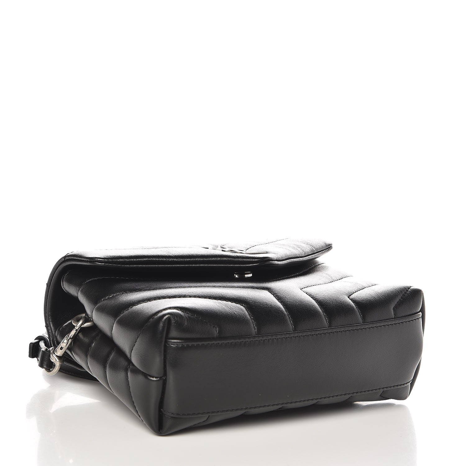Saint Laurent Calfskin Y Quilted Monogram Toy Loulou Crossbody Bag Black 4 of 8