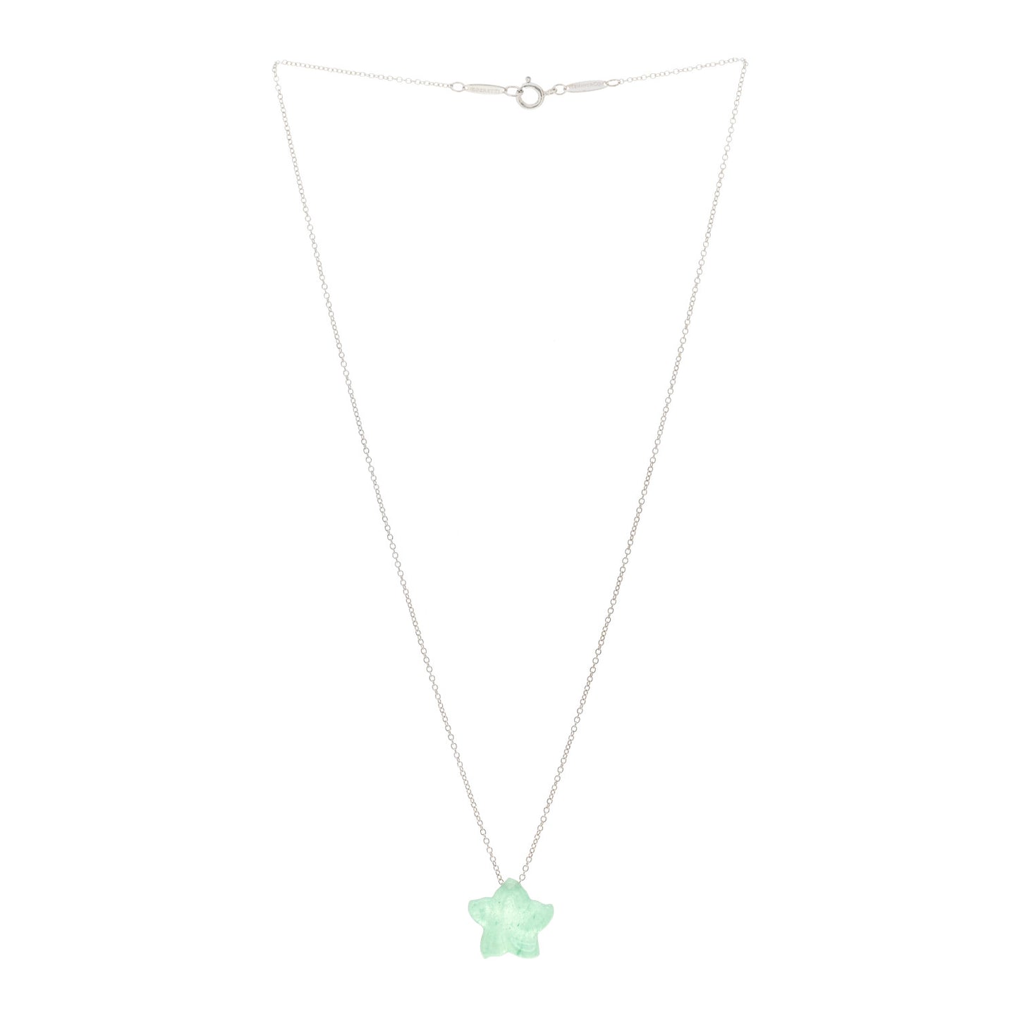 Sterling Silver Aventurine Star Pendant Necklace