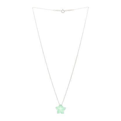 Tiffany Sterling Silver Aventurine Star Pendant Necklace 3 of 4