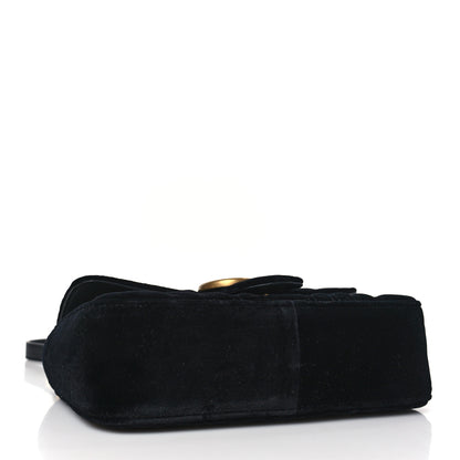 Gucci Velvet Matelasse Mini GG Marmont Shoulder Bag Black 4 of 9