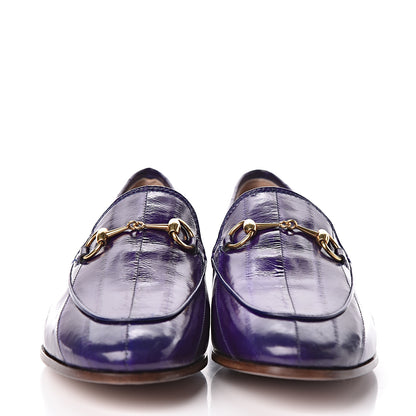 Gucci Eel Womens Jordaan Loafers 38 Purple 2 of 10