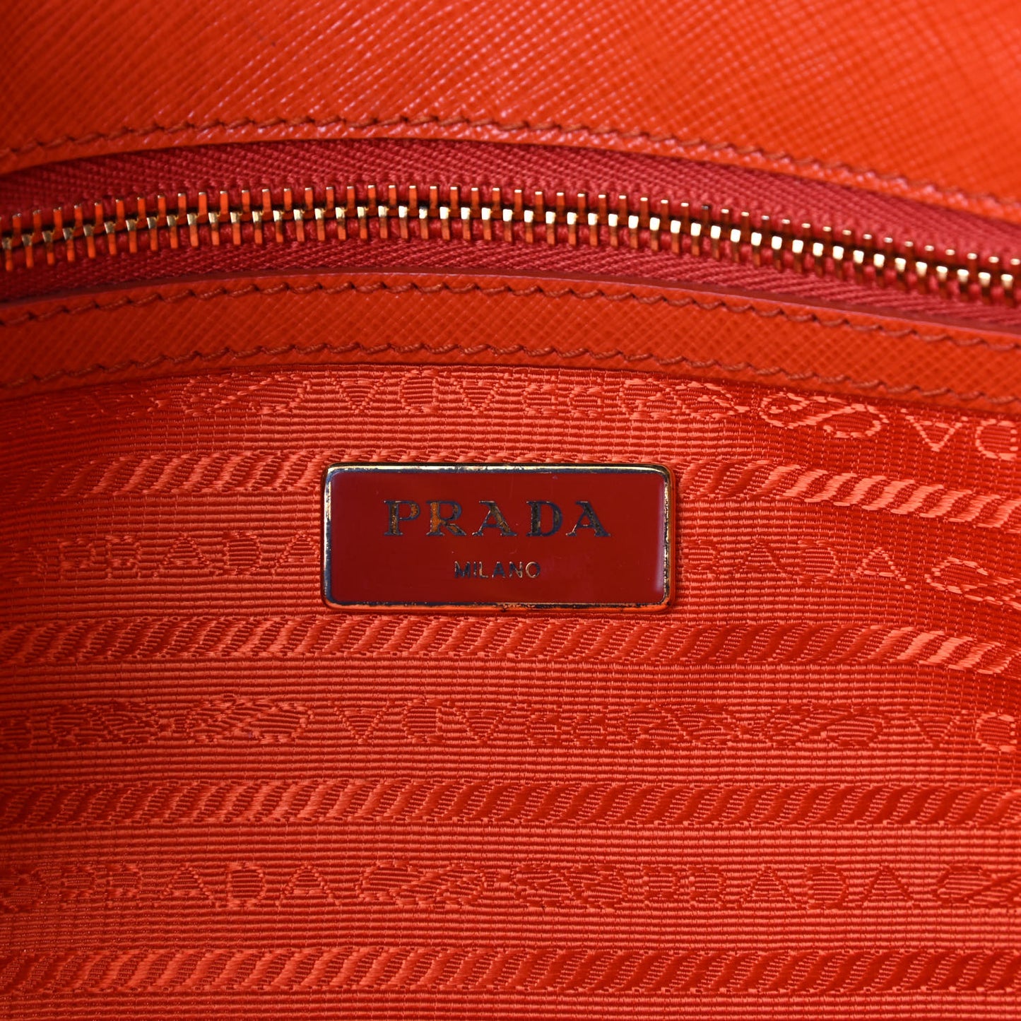 Saffiano Mini Galleria Double Zip Tote Papaya