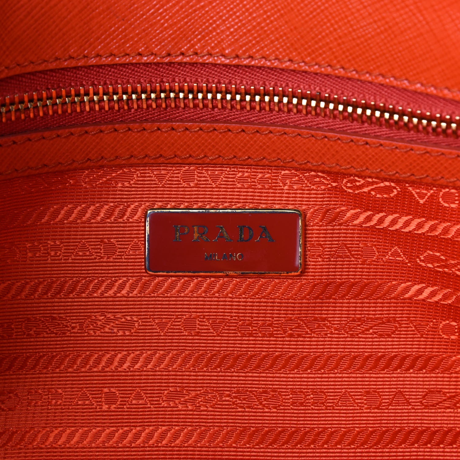 Prada Saffiano Mini Galleria Double Zip Tote Papaya 8 of 16