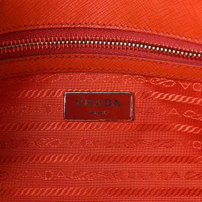 Prada Saffiano Mini Galleria Double Zip Tote Papaya 8 of 16