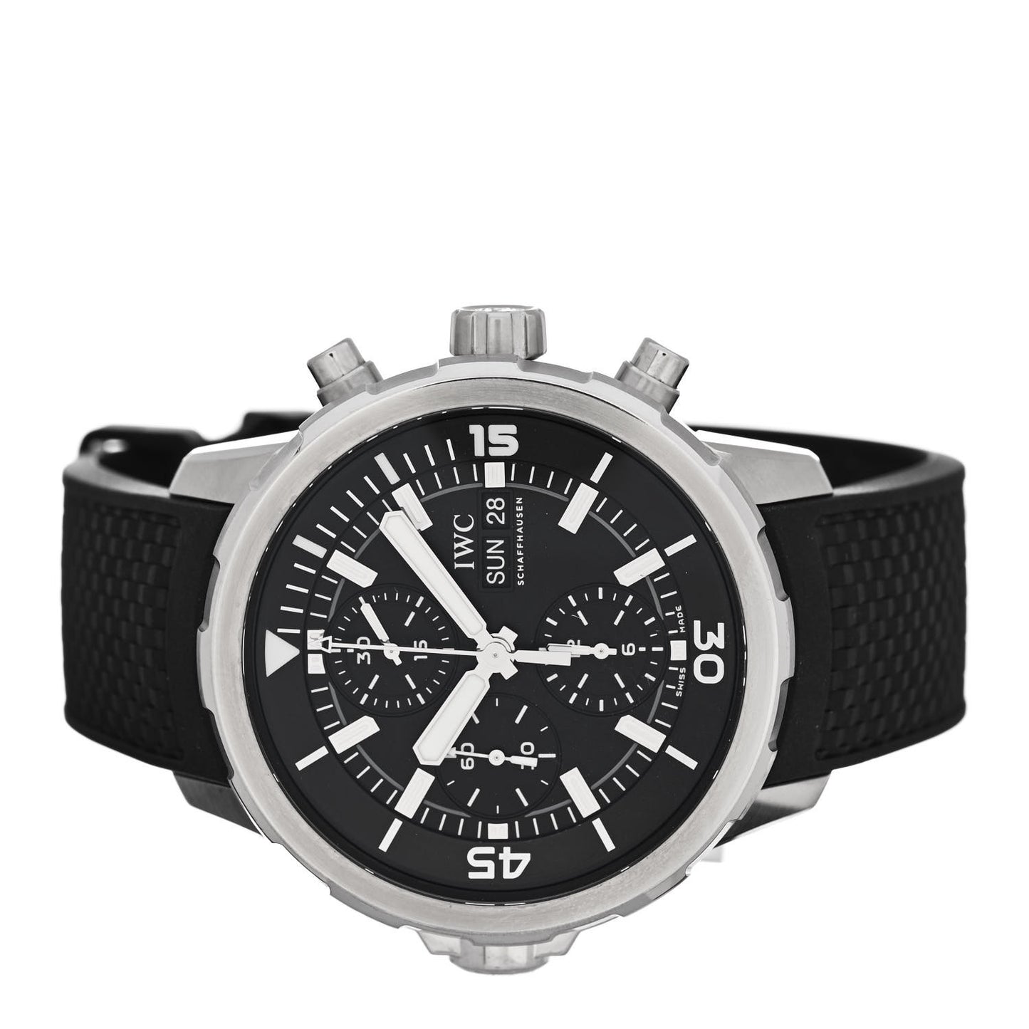 Stainless Steel Rubber 44mm Aquatimer Chronograph Automatic Watch Black IW376803