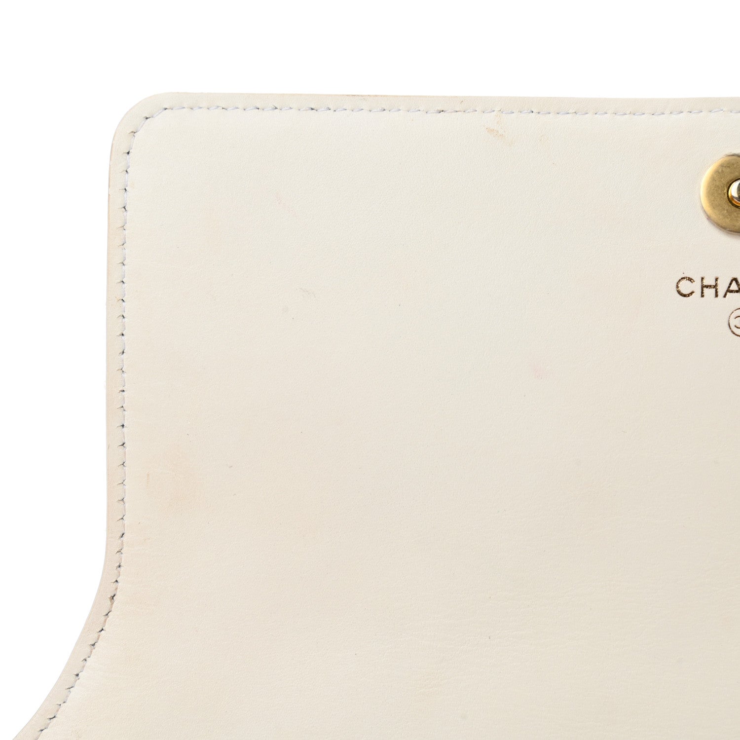 Chanel Calfskin Quilted Logo Flap Case White 10 of 12