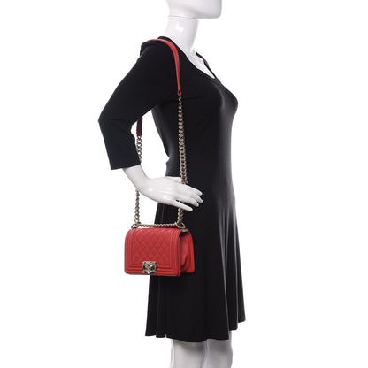 Chanel Caviar Quilted Small Boy Flap Red 2 of 11