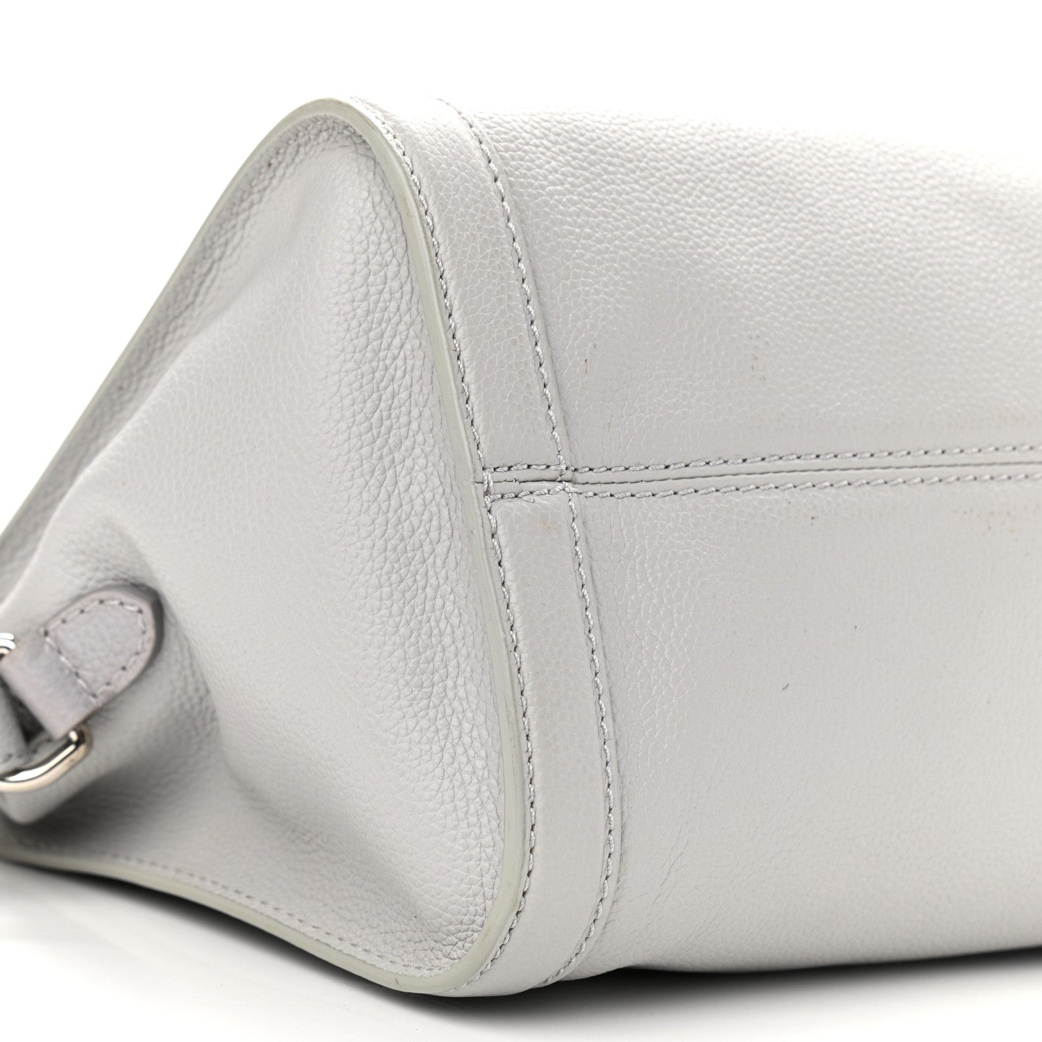 Alexander McQueen Pebbled Calfskin Small Skull Padlock Zip Around Tote Light Grey 9 of 13