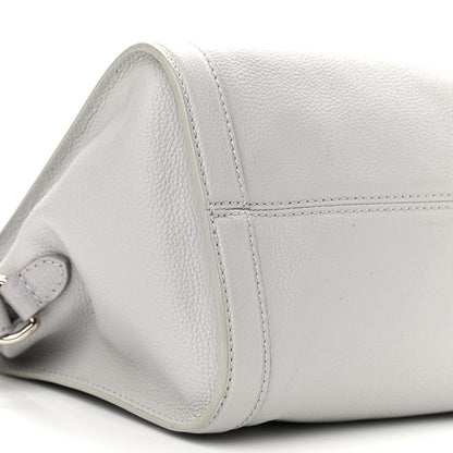 Alexander McQueen Pebbled Calfskin Small Skull Padlock Zip Around Tote Light Grey 9 of 13