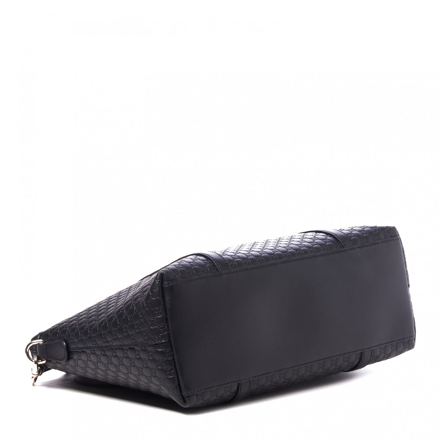 Soft Microguccissima Small Zippered Satchel Black