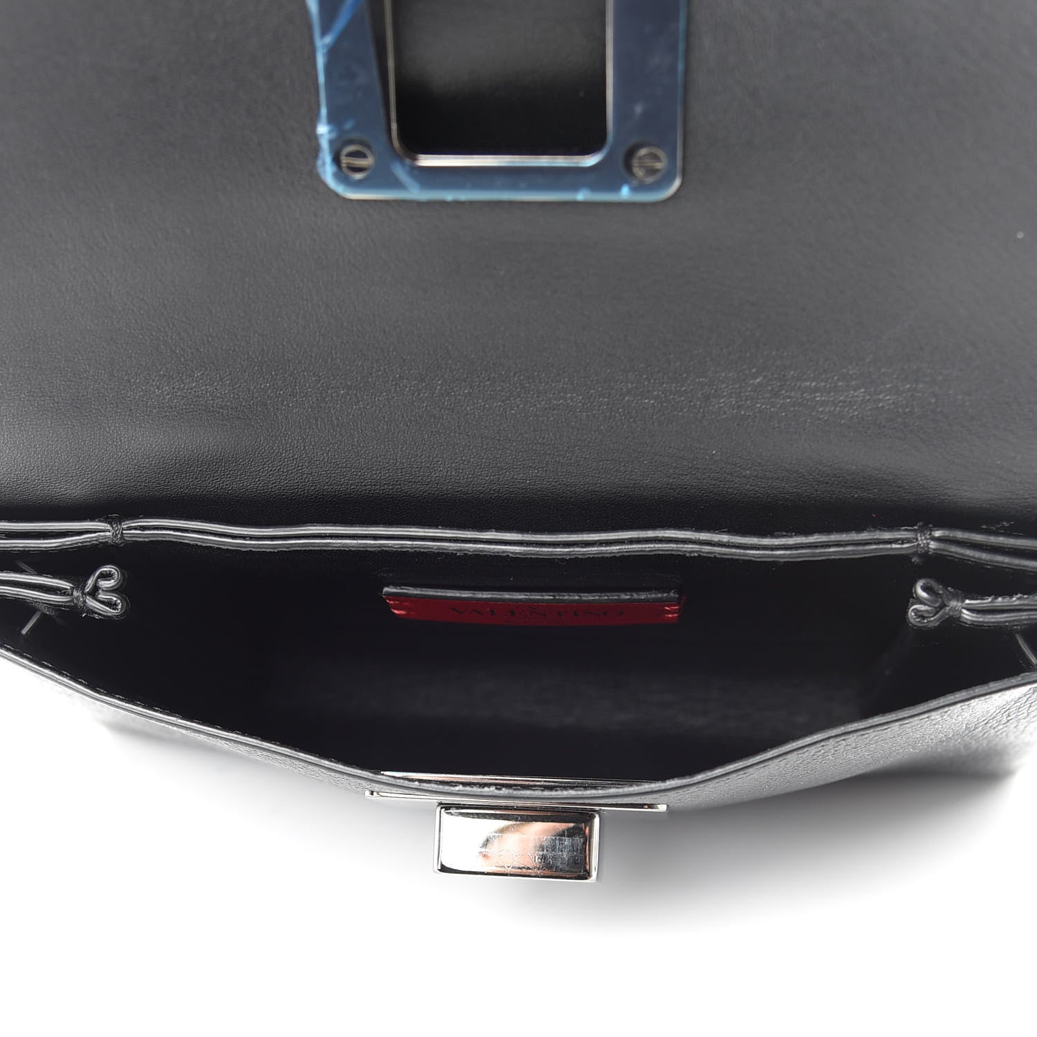 Valentino Garavani Calfskin Small VRing Crossbody Bag Black 6 of 11
