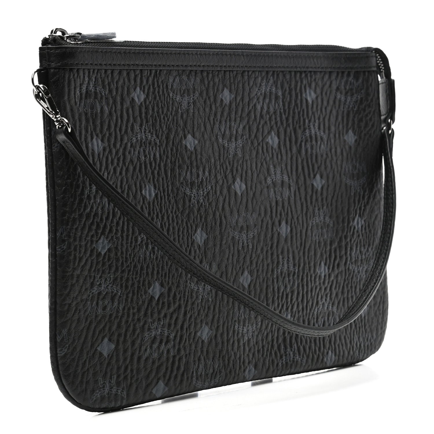 MCM Visetos Liz Shopper Tote Pouch Black 2 of 5