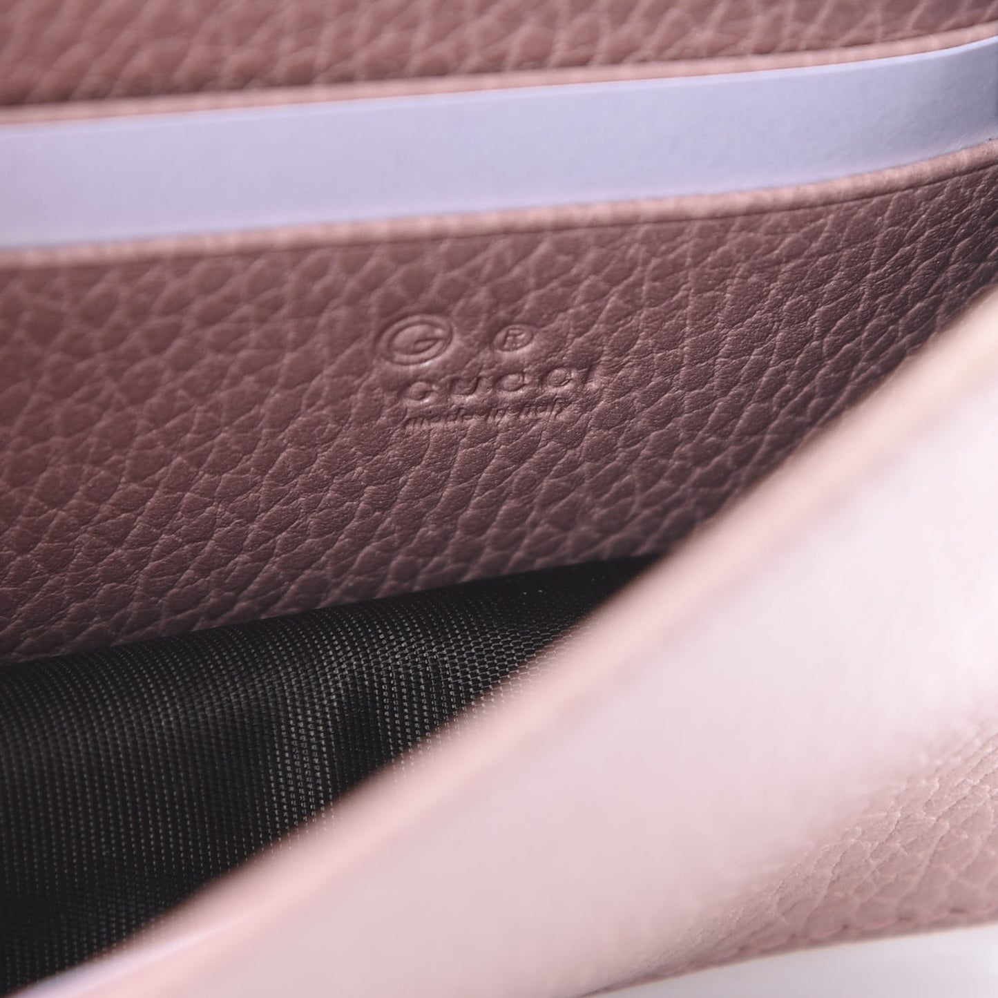 Dollar Calfskin Interlocking G Chain Wallet Soft Pink