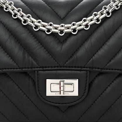 Chanel Aged Calfskin Chevron Quilted 2.55 Reissue Mini Flap Black 8 of 12