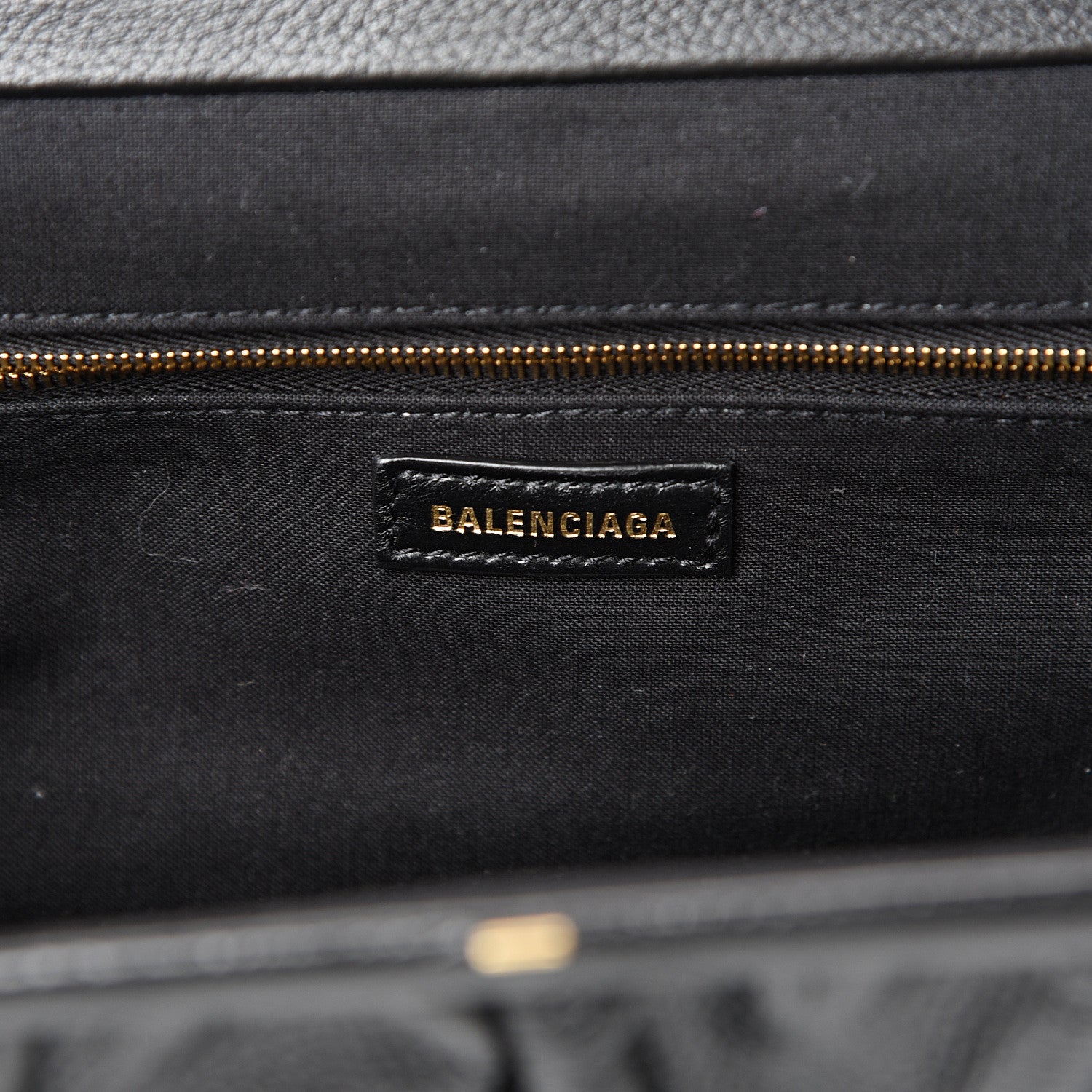 Balenciaga Grained Calfskin Logo XL Cloud Clutch Black 5 of 9