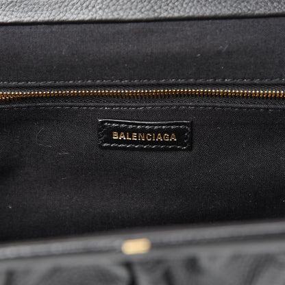 Balenciaga Grained Calfskin Logo XL Cloud Clutch Black 5 of 9