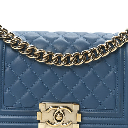 Chanel Lambskin Quilted Small Boy Flap Blue 8 of 10