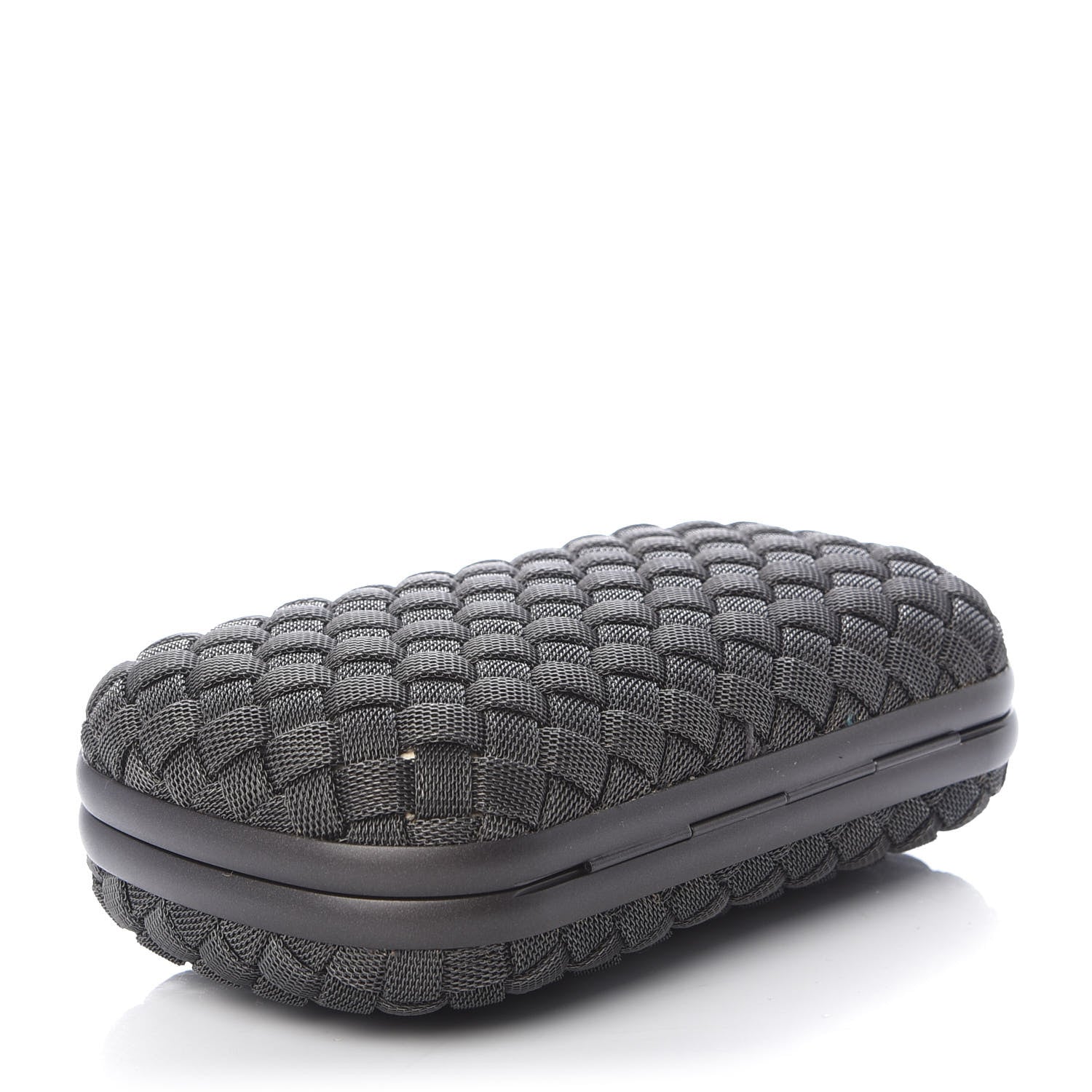 Bottega Veneta Metal Intrecciato Mesh Woven Knot Clutch in Gunmetal 4 of 8