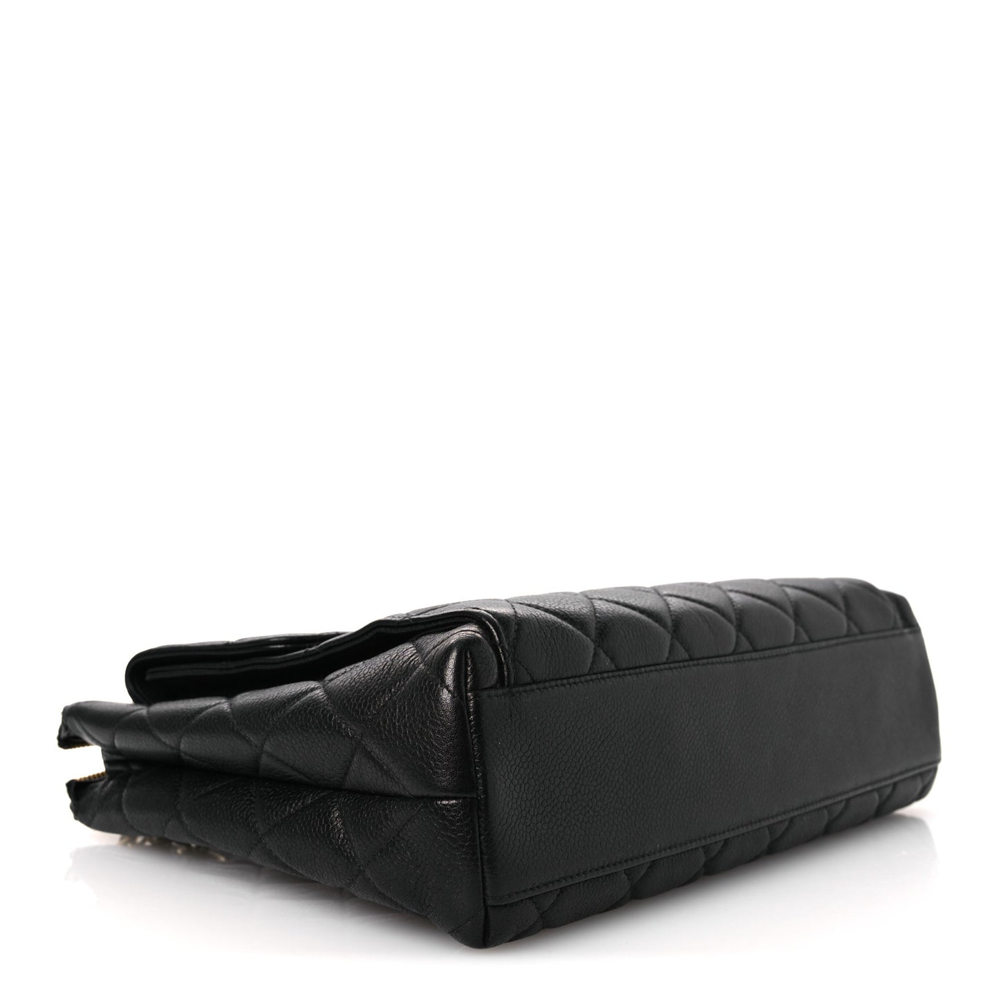 Caviar Quilted Flap Shoulder Bag Black