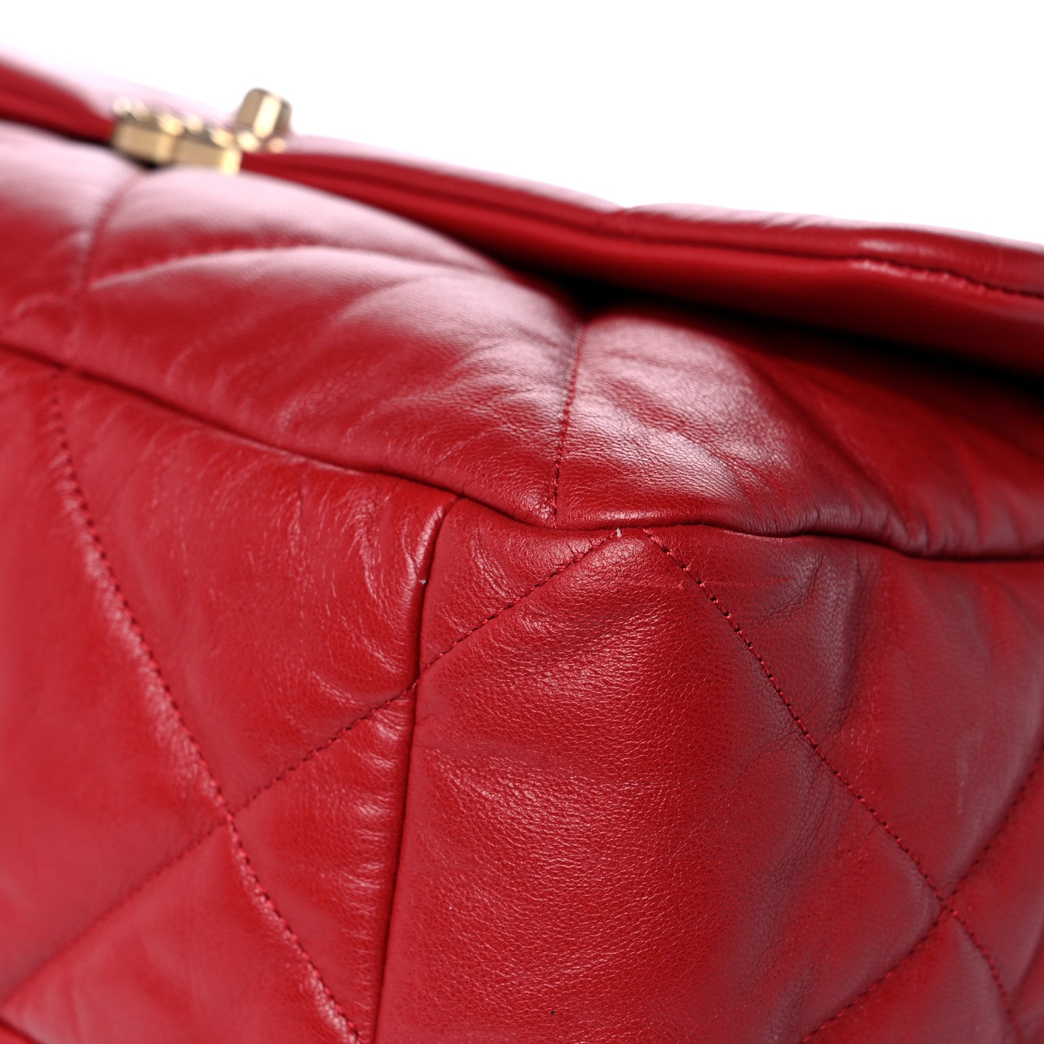 Chanel Goatskin Quilted Maxi Chanel 19 Flap Red 9 of 16
