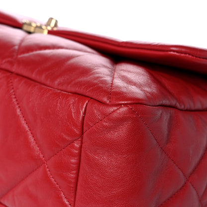 Chanel Goatskin Quilted Maxi Chanel 19 Flap Red 9 of 16