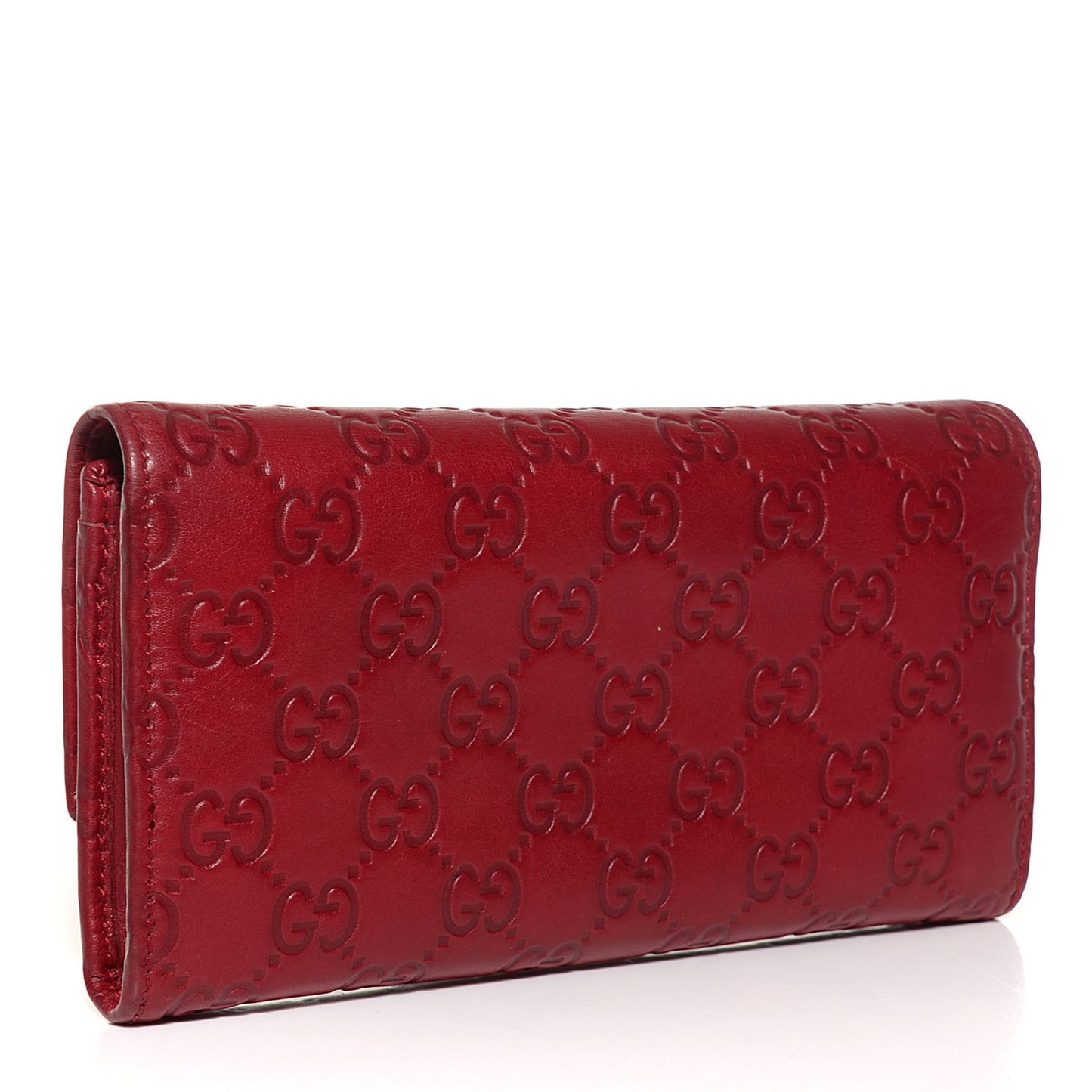 Guccissima Lovely Heart Continental Wallet Red