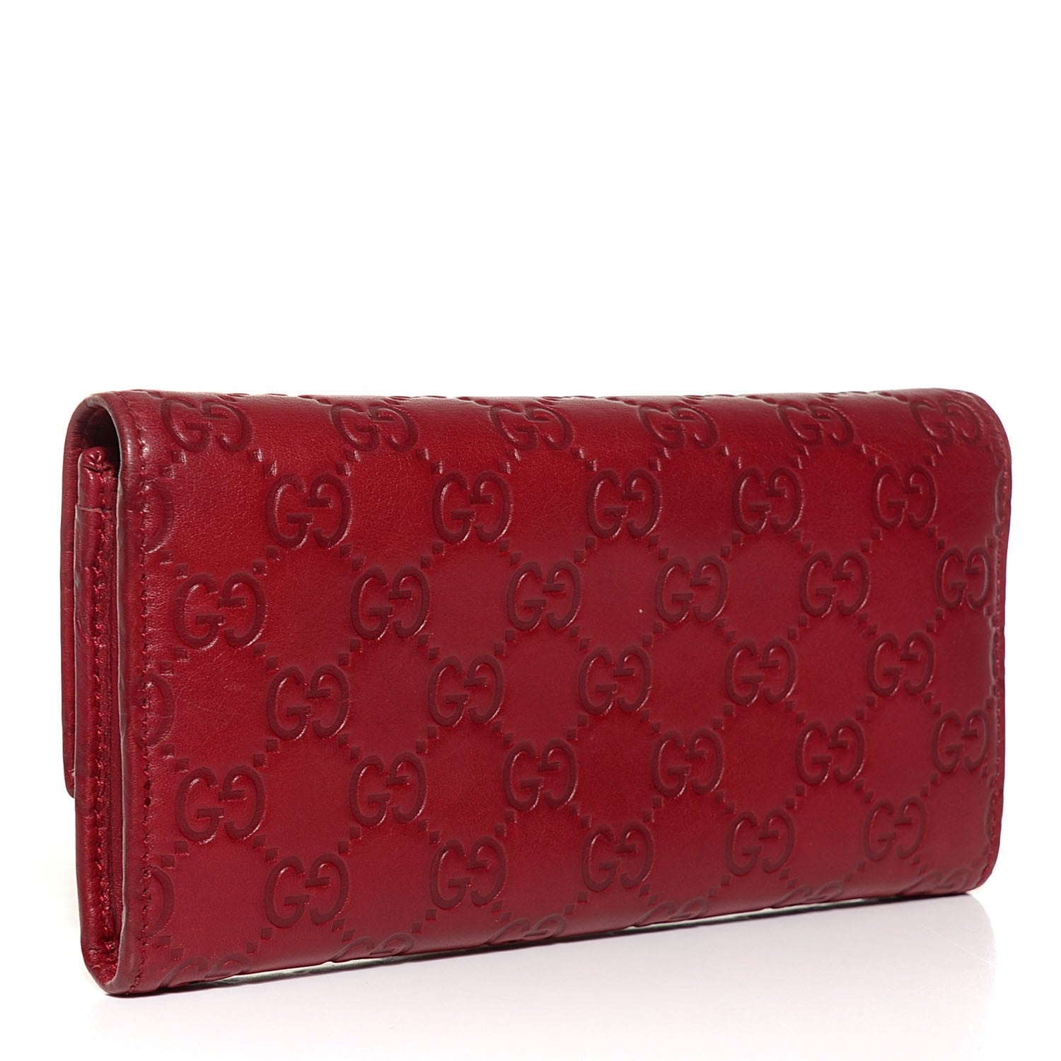 Gucci Guccissima Lovely Heart Continental Wallet Red 3 of 7