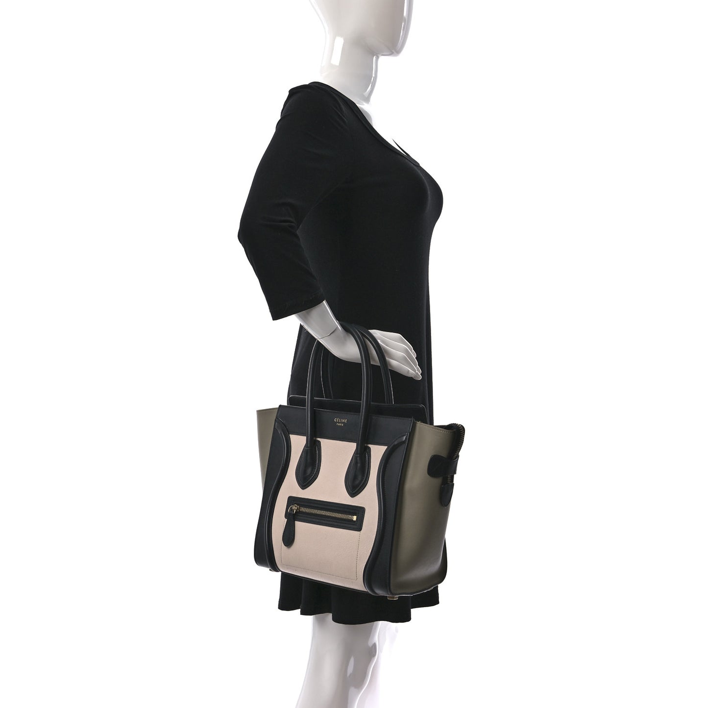 Goatskin Smooth Calfskin Micro Tri-Color Luggage Olive