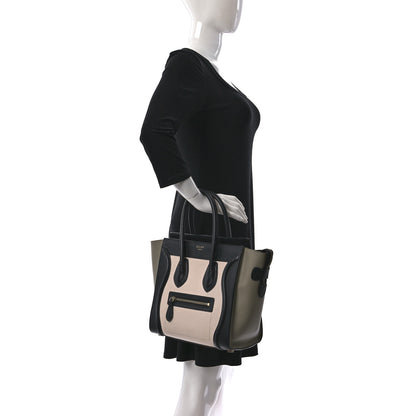 Celine Goatskin Smooth Calfskin Micro Tri-Color Luggage Olive 2 of 15