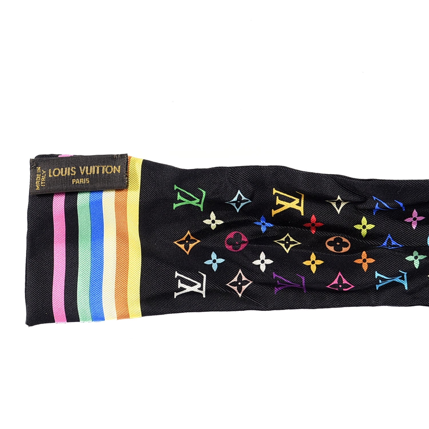 Louis Vuitton Silk Monogram Multicolor Bandeau Black 3 of 3