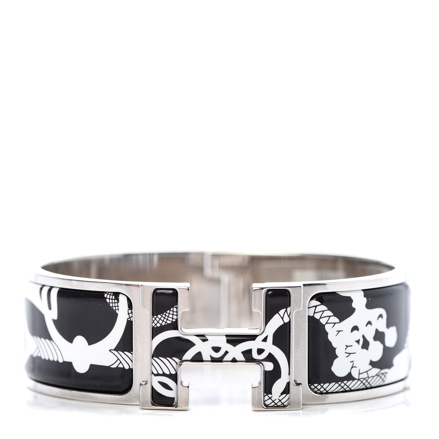 Hermes Enamel Panoplie Equestre Wide Clic Clac H Bracelet PM 1 of 4