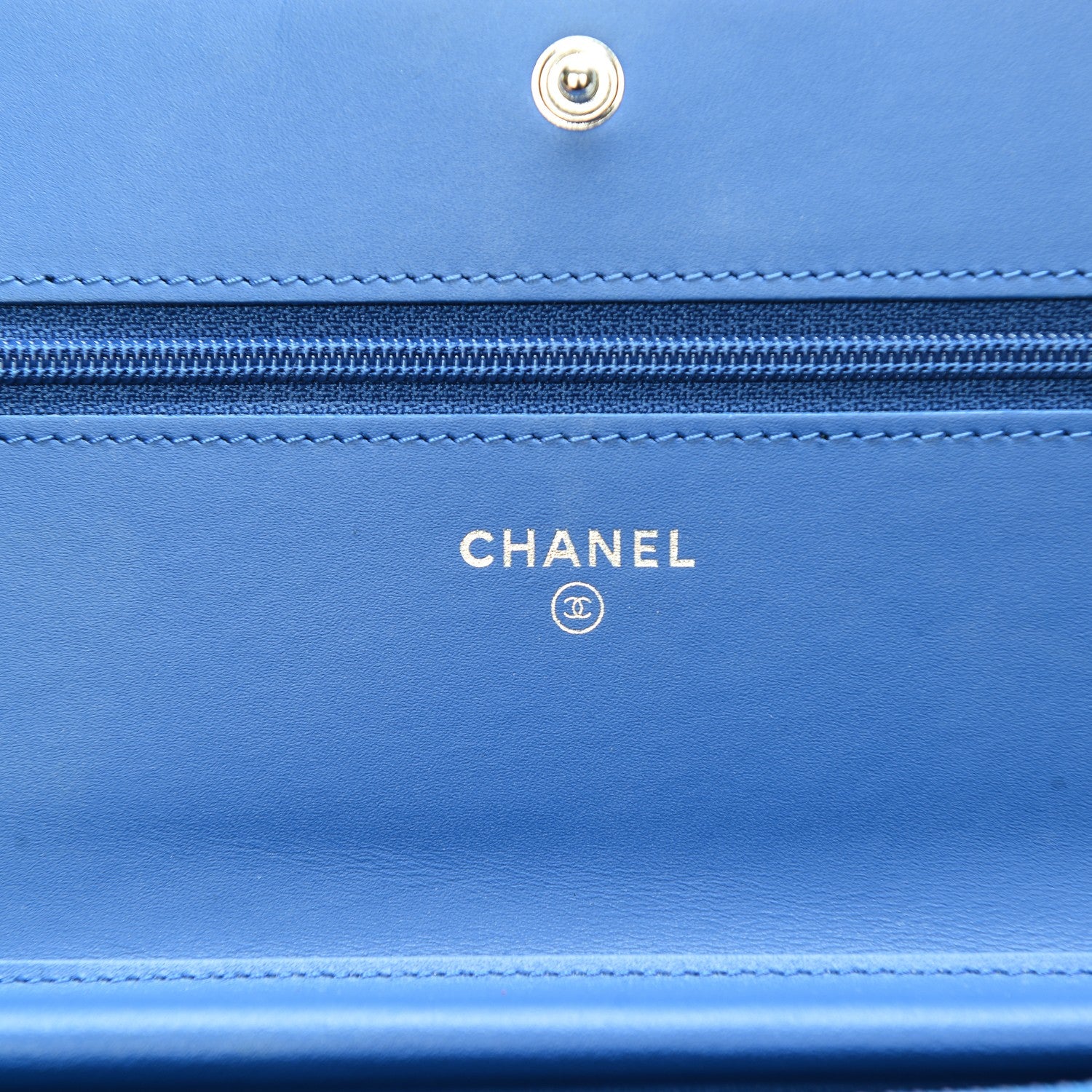 Chanel Patent Calfskin Quilted Boy Wallet On Chain WOC Dark Blue 6 of 9